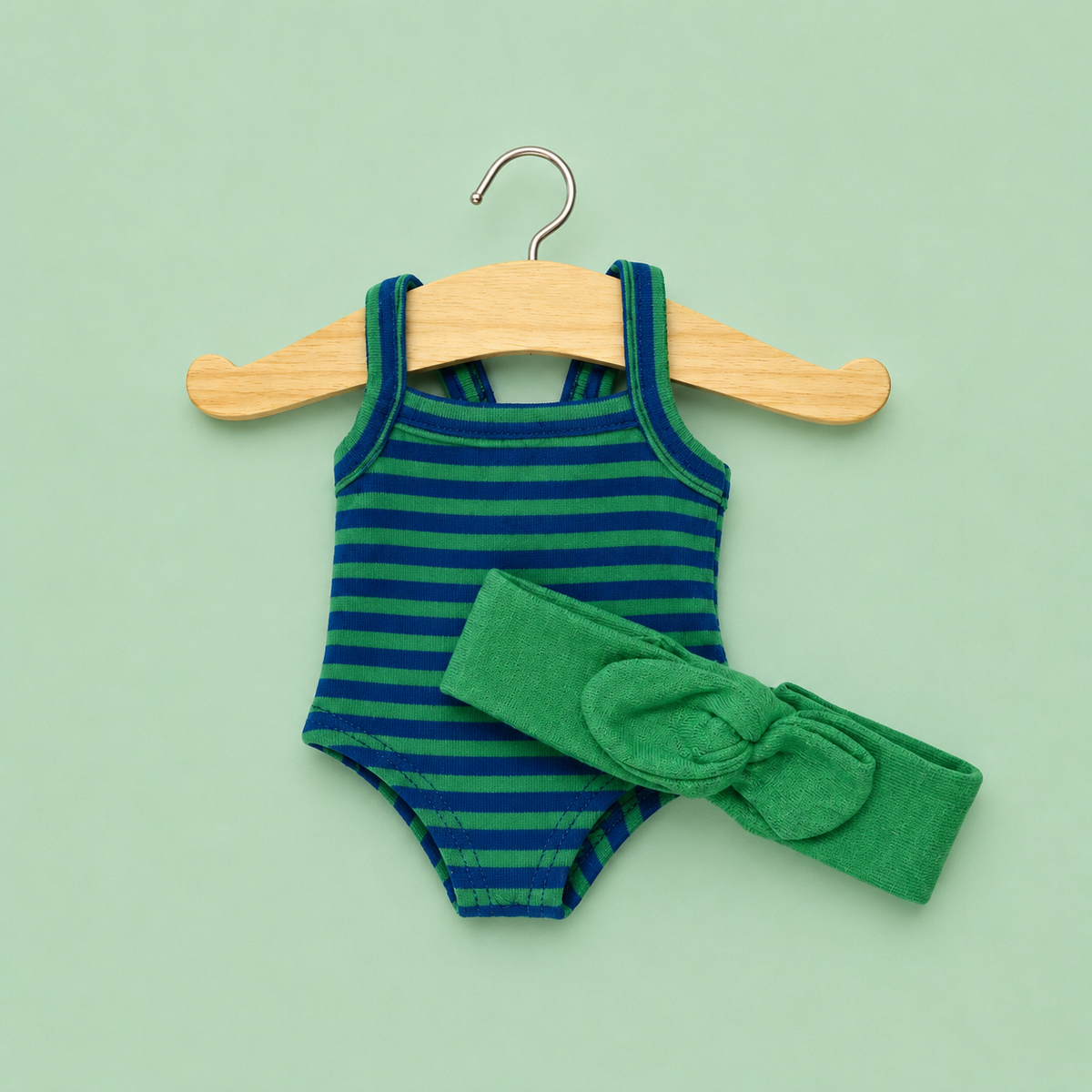BODY A RIGHE VERDI E BLU – MINI PANCHAS MINIKANE