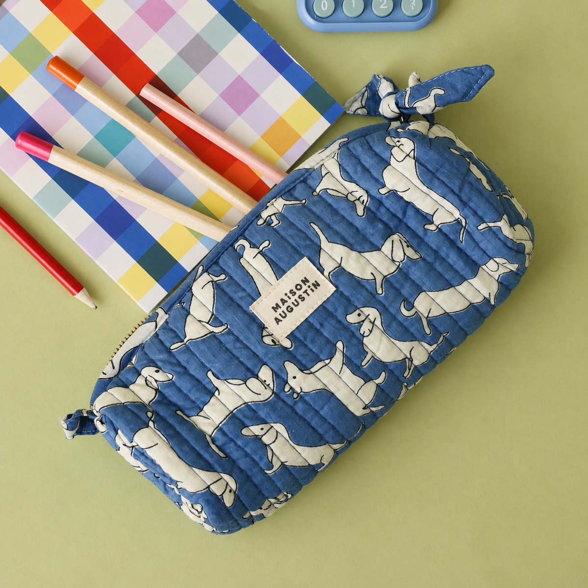 Astuccio scolastico Bassotto Azzurro