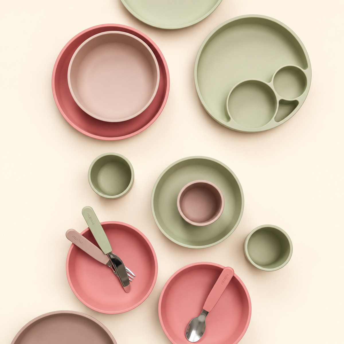 Set da tavola in silicone – Verde