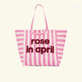 Borsa Elisa – Righe Écru & Neon Pink con Logo