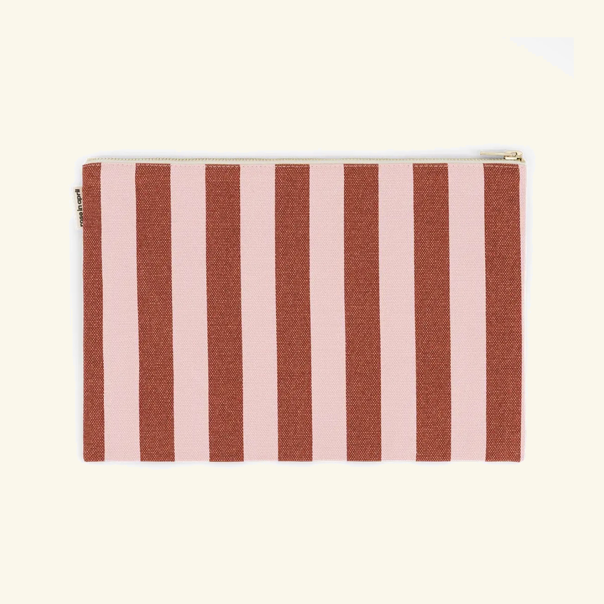 Pochette Lili a righe caramello e fragola
