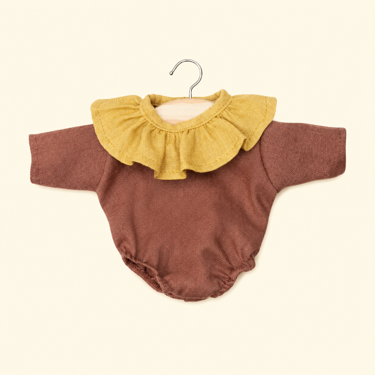 Pagliaccetto Colette con colletto volant in lino lavato