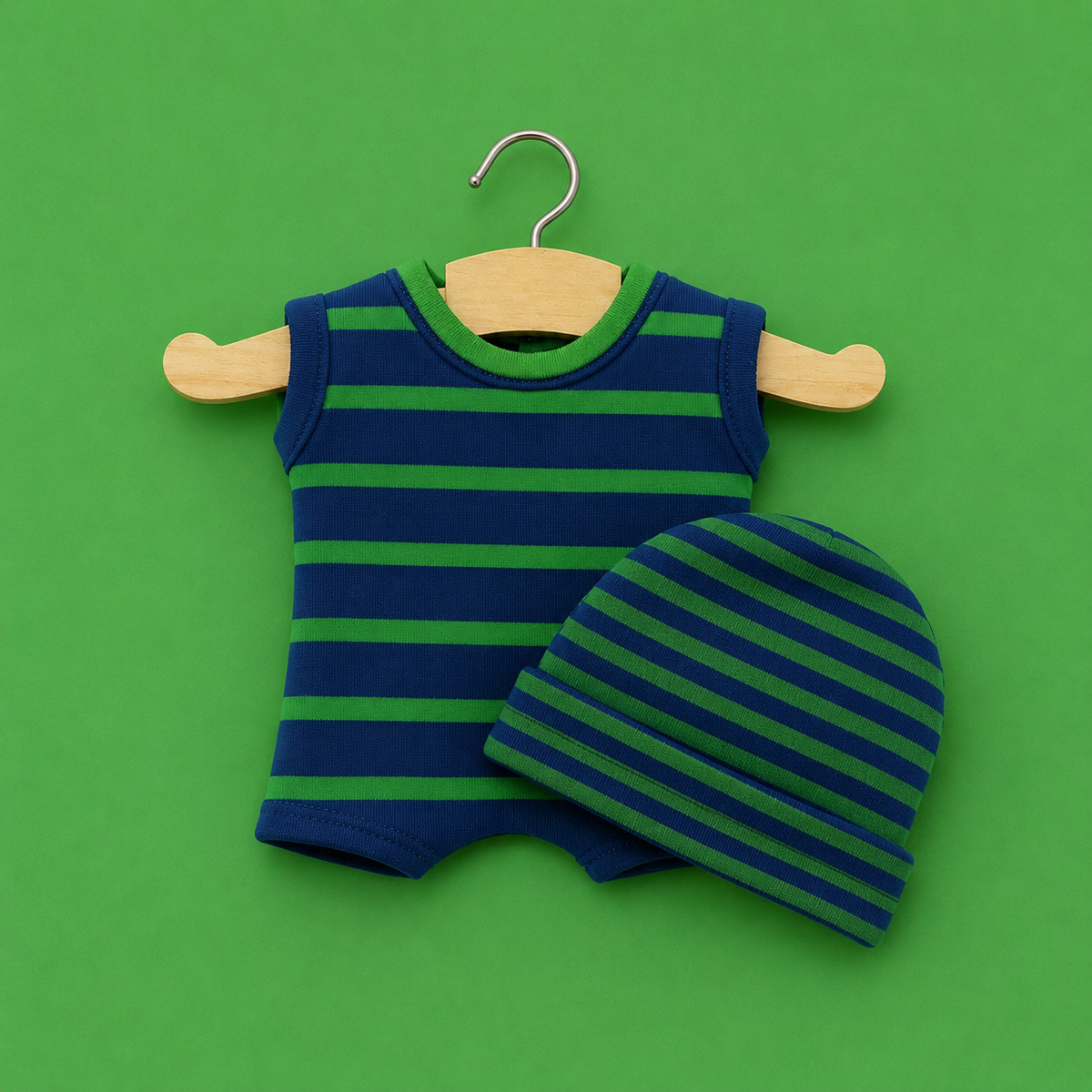 SET BAGNO A RIGHE VERDE – MINI PANCHAS MINIKANE
