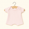 Body Shorty in Maglia a Coste Rosa Pastello