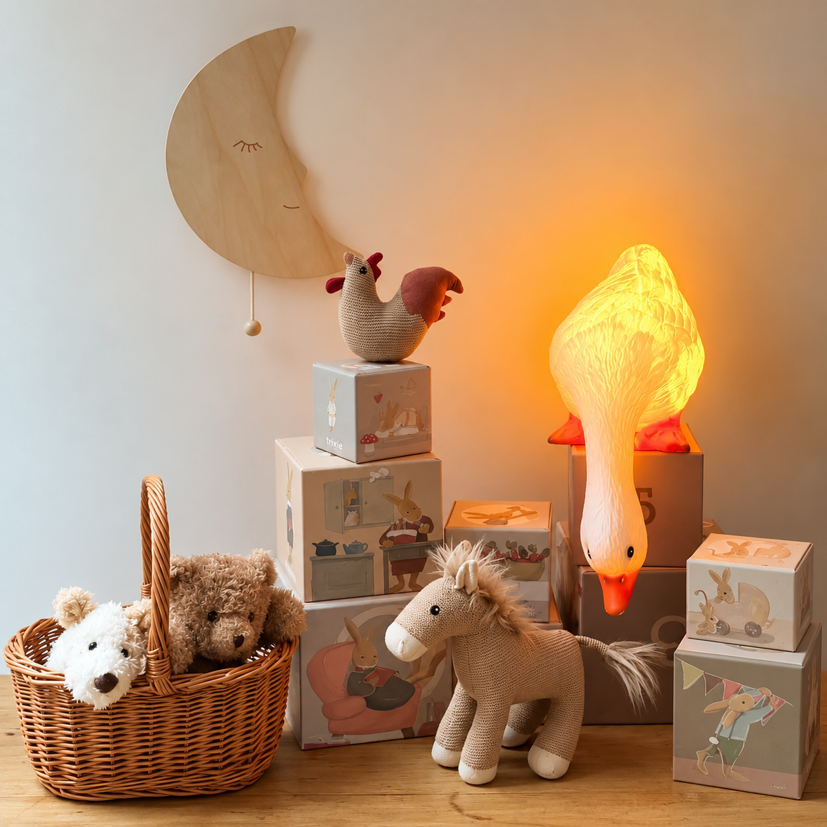 Lampada da notte Anatra – Sguardo verso il basso