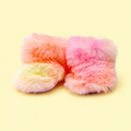 Snow Boots in ecopelliccia arcobaleno rosa