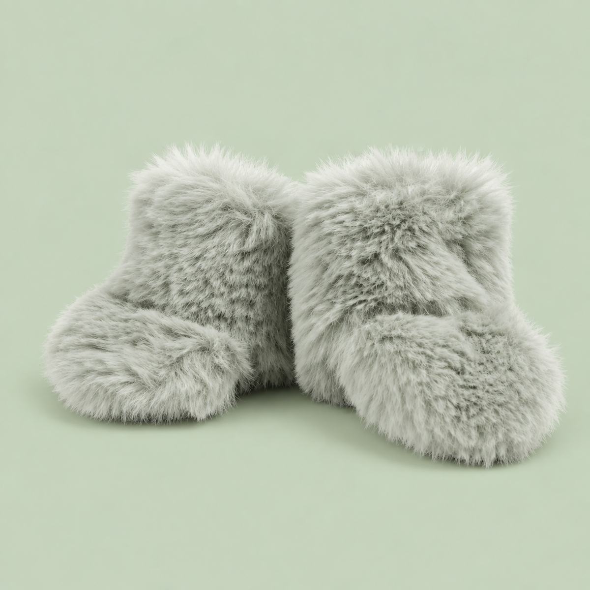 Snow Boots in ecopelliccia verde-grigio